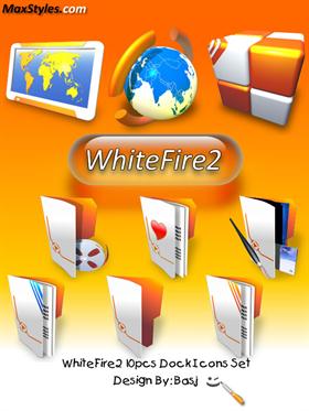 WhiteFire2 Dock Icons Pack of 10