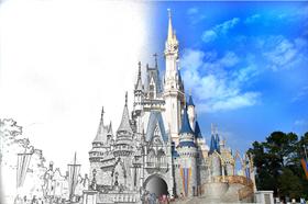 Cinderella's Castle...half sketch