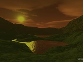 moss field sunset
