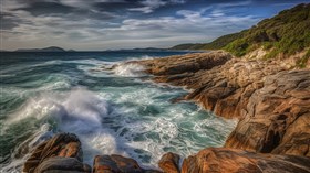 4K Rocky Sea Coast