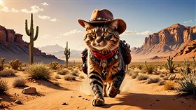 4K Cowboy Cat