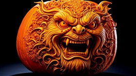 4K Pumpkin Face