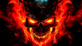 4K Fire Skull 666