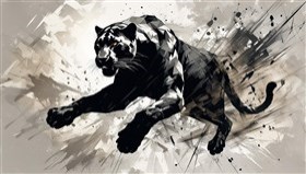 a panther in motion