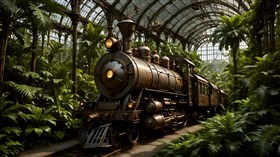 A steampunk style locomotive