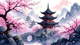 cherry blossom trees