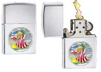 Painted Silver Dollar Lighter