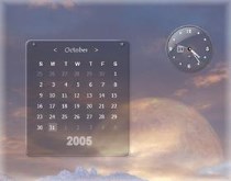 Dark Glass Clock/Calendar
