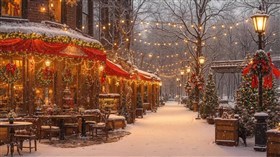 Outdoor Christmas Coffee Shop