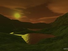 moss field sunset