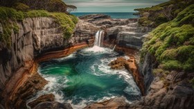 4K Seascape Falls