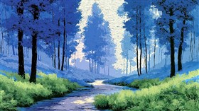 A Blu Fantasy Forest