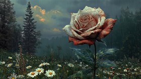 Rose in the Rain