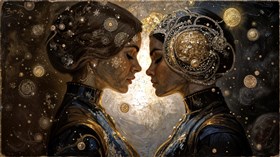 she faces a mirror