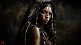 A  tribal warrior woman