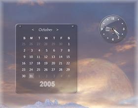 Dark Glass Clock/Calendar