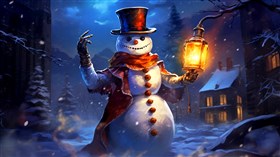 4K Snowman Lantern