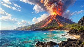 4K Volcano Seascape
