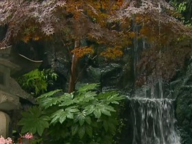 temple garden waterfall
