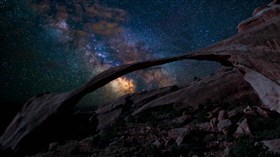 Cloudy Stars Desert Rocks