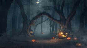Rainy Halloween Forest