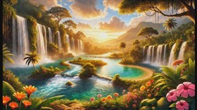 4K River Lagoon Falls
