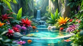 4K Garden Falls