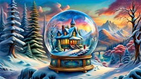 4K Winter Snow Globe