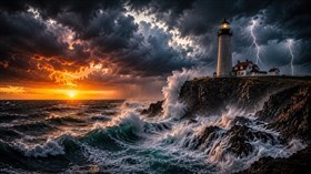 4K Lighthouse Lightning